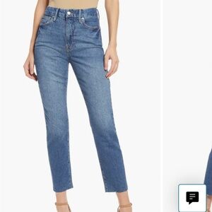 Good American Classic Raw Hem High Waist Slim Jeans